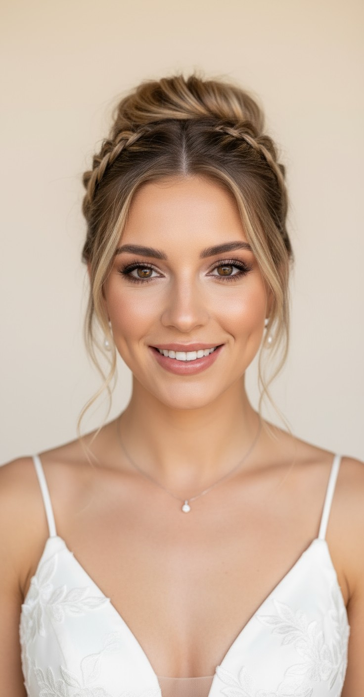 After Messy Bun With Braid For Wedding